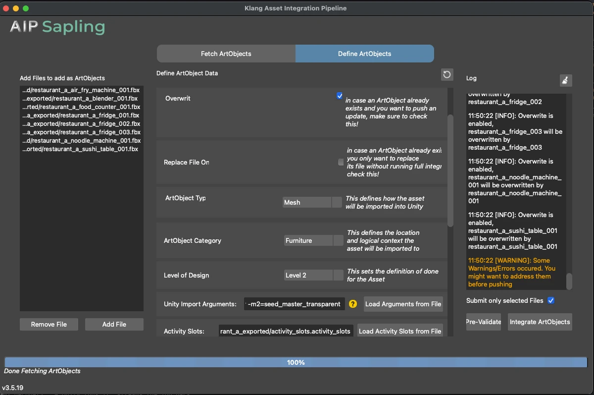 AIP Sapling define tab