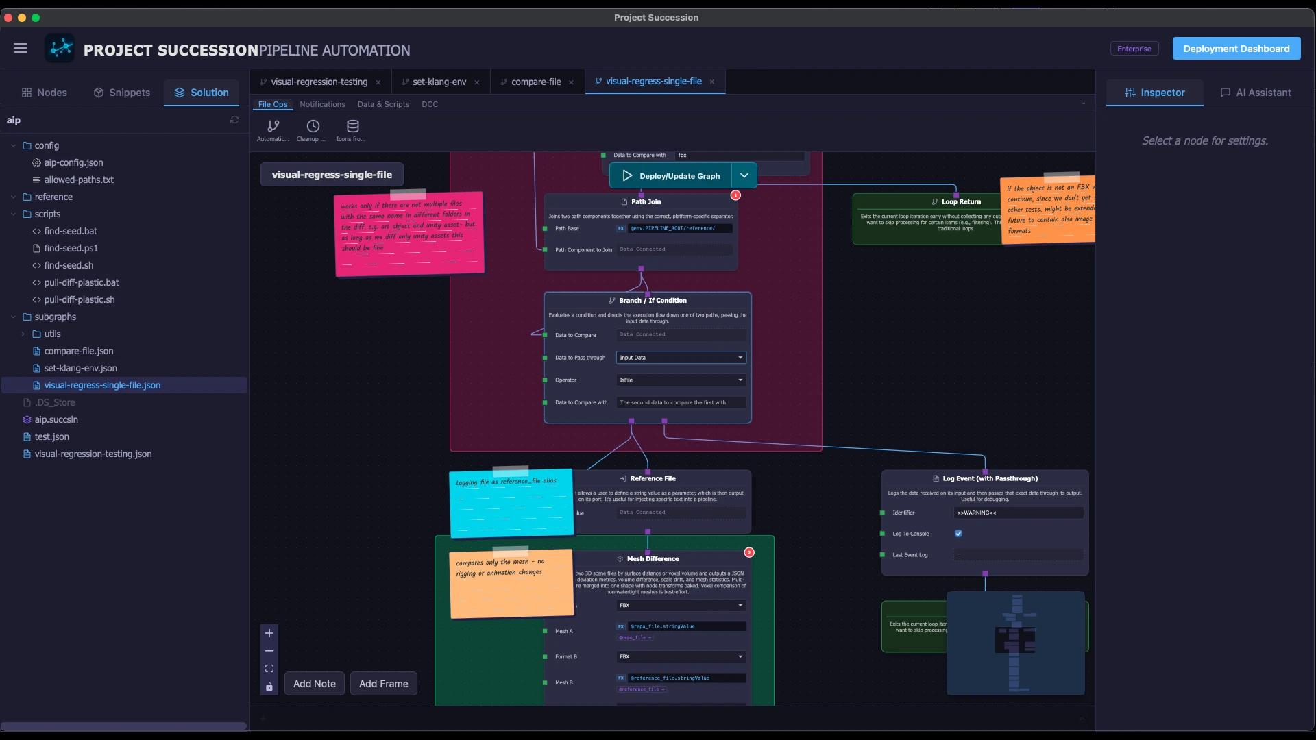 Project Succession node editor