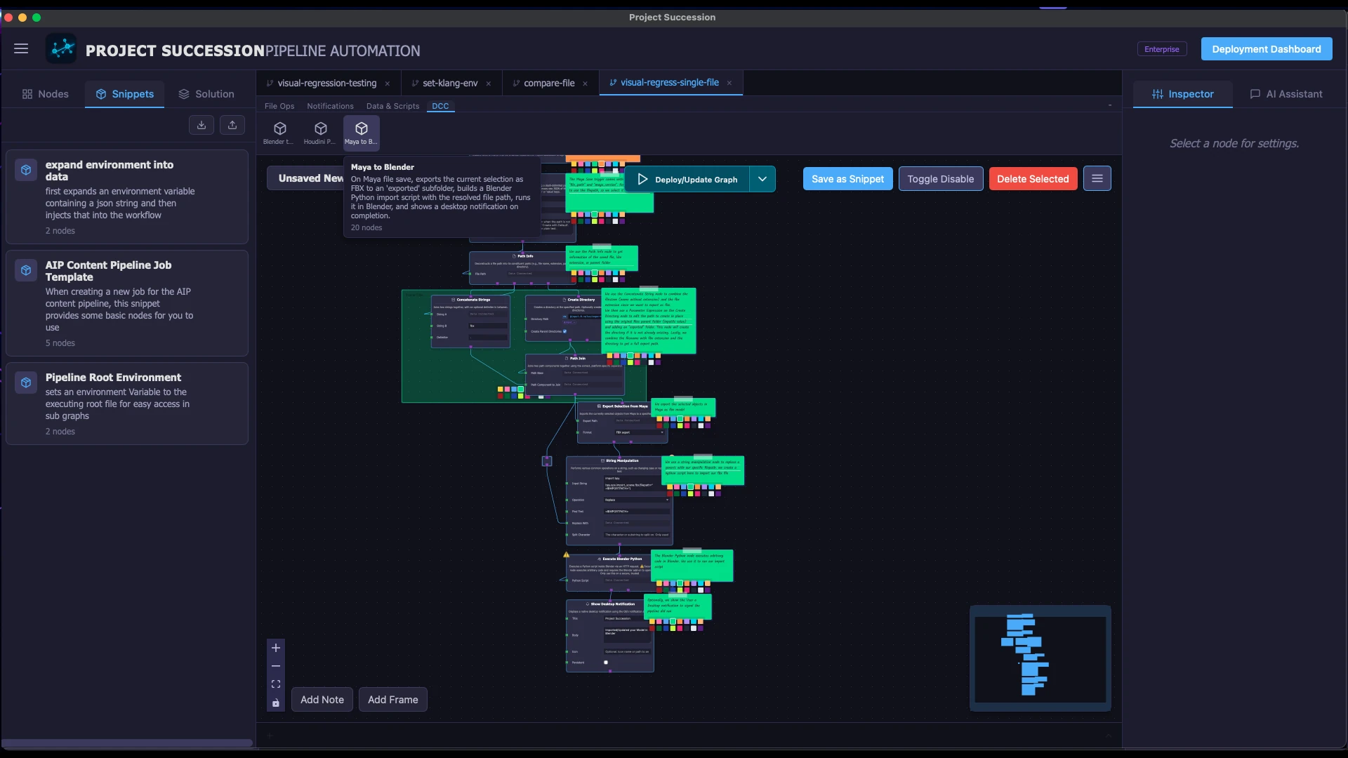 Preset workflow shelf